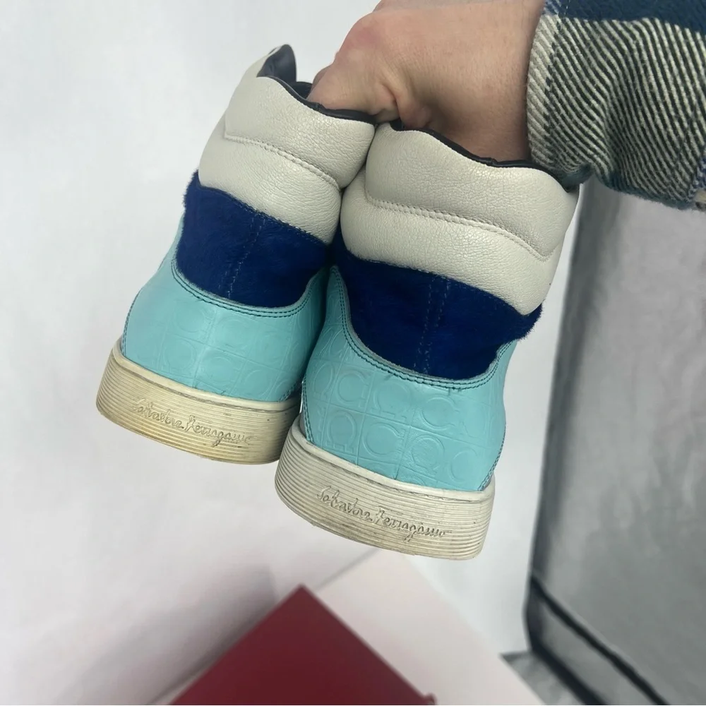Salvatore Ferragamo Blue and Gray Sneakers - Picture 10 of 14